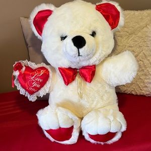 Sweetheart Bear | 1996 Valentines Day Plush |  Vintage Plushie Heart Bear |